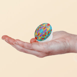 Tropical Birds in Stained Glass - Colorful Mosaic Ceramic Knob