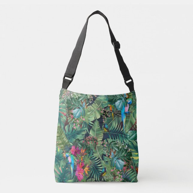 Tropical Birds of Paradise  Crossbody Bag (Front)