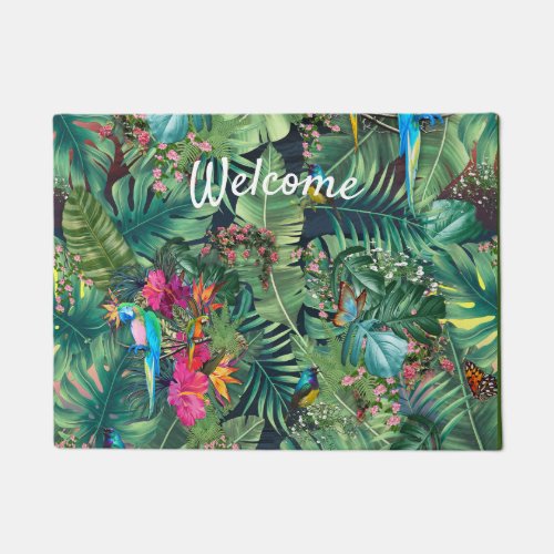 Tropical Birds of Paradise  Doormat