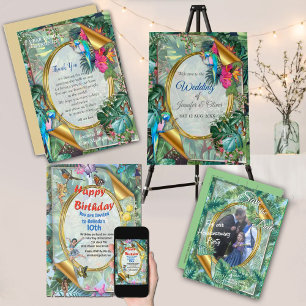 Tropical Birds of Paradise Invitation