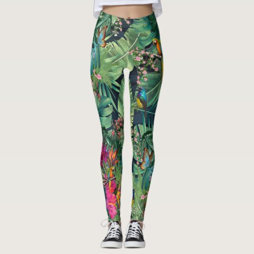 Tropical Birds of Paradise  Leggings