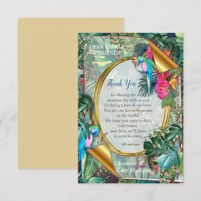 Tropical Birds of Paradise  RSVP Card (Front/Back)