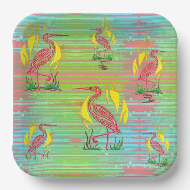 Tropical Birds  Paper Plates (Front)
