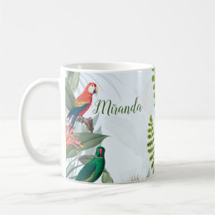Tropical Birds Parrots & Foliage Coffee Mug