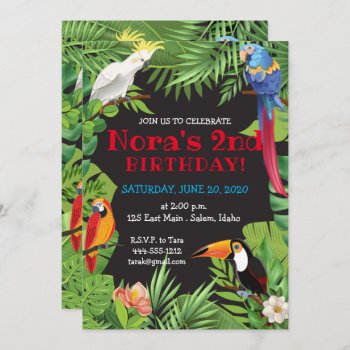 Tropical Birds Party Invitation by goskell at Zazzle