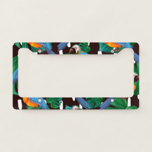 Tropical Birds Pattern License Plate Frame