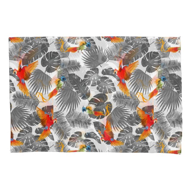 tropical birds pillow case (Front-Left)