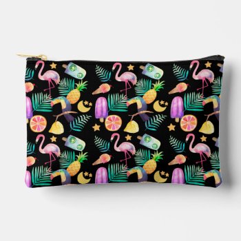 Tropical Birds Pineapple Pattern Accessory Pouch by Westerngirl2 at Zazzle