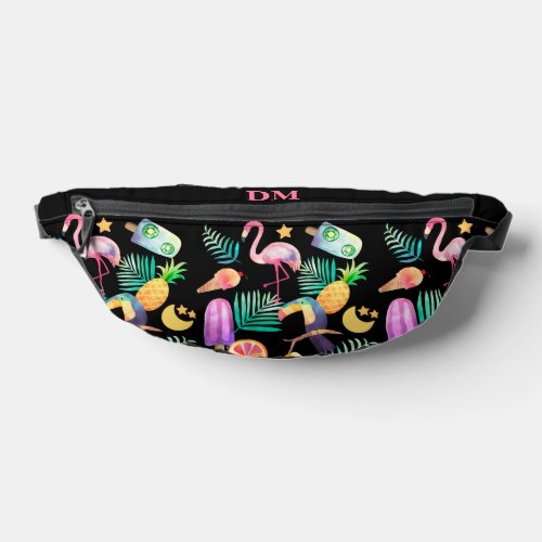 Tropical Birds Pineapple Pattern Fanny Pack
