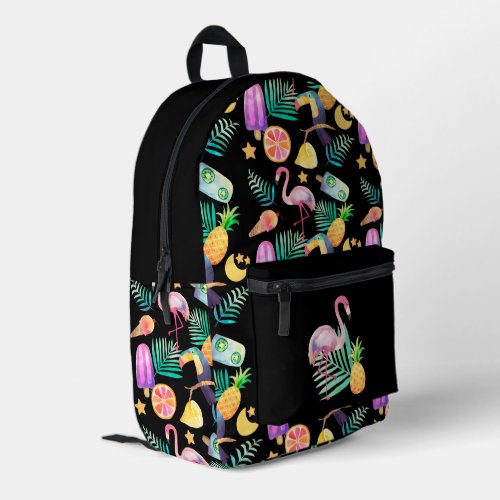 Tropical Birds Pineapple Pattern Printed Backpack