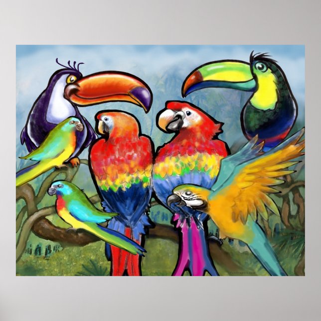 Tropical Birds Poster (Front)