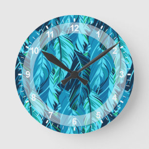 Tropical Birds Round Clock