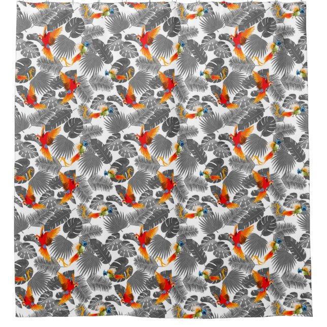 tropical birds shower curtain (Front)