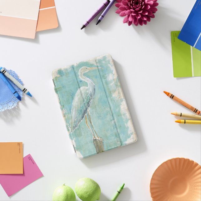 Tropical Birds | Still Egret iPad Mini Cover (In Situ)