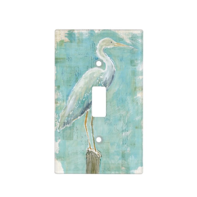 Tropical Birds | Still Egret Light Switch Cover (Front)