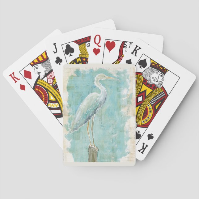 Tropical Birds | Still Egret Poker Cards (Back)