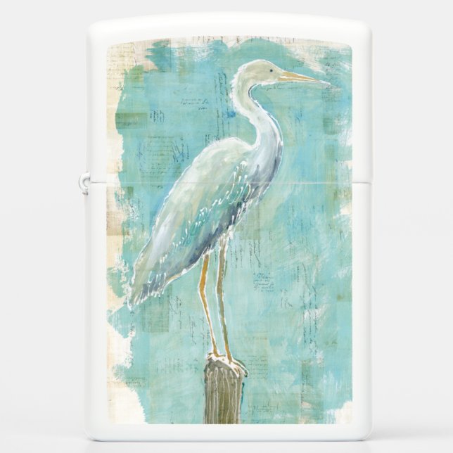 Tropical Birds | Still Egret Zippo Lighter (Front)