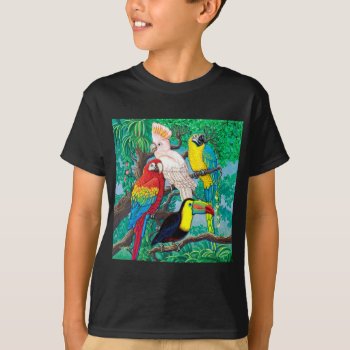 Tropical Birds T-shirt by gailgastfield at Zazzle