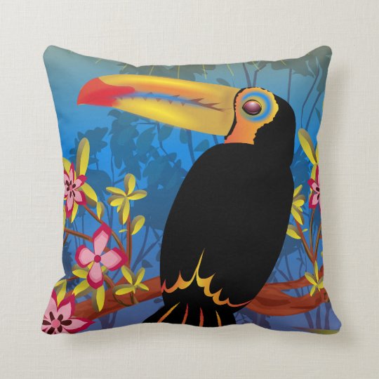Tropical Birds Throw Pillow