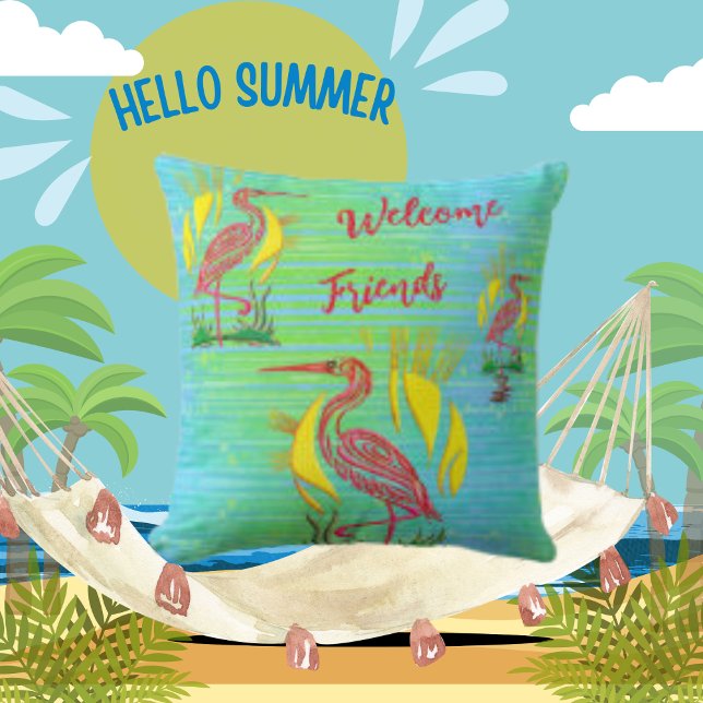 Tropical Birds  Throw Pillow (Creator Uploaded)