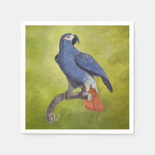 Tropical Birds Vintage Parrot Illustration Paper Napkins