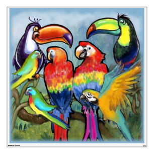 Tropical Birds Wall Decal