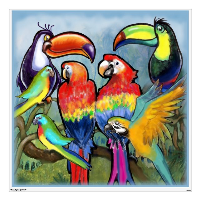 Tropical Birds Wall Decal (Front)