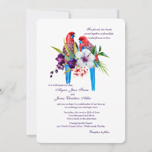 Tropical Birds Wedding Invitation