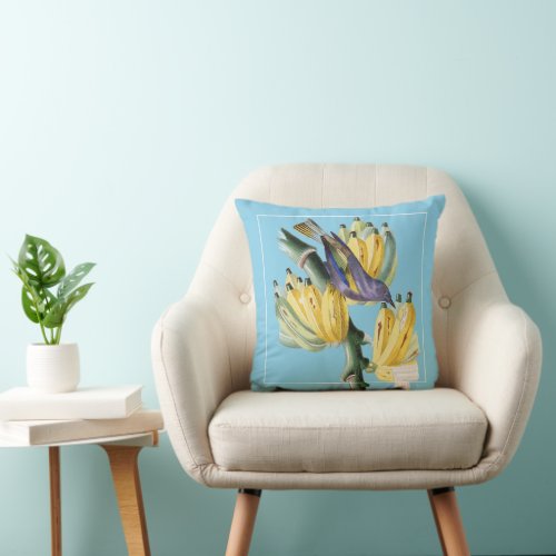 Tropical birds with fruits Decorative cushion