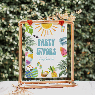 Tropical Birthday Favors Sign