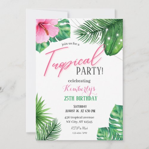 Tropical Birthday Invitation