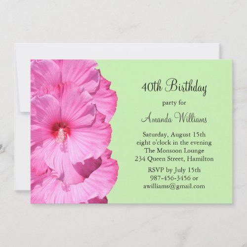 Tropical Birthday Invitation green