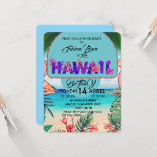 Tropical Birthday Invitation Hawaii Invitation