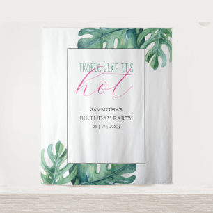 Tropical Birthday Party Background Tapestry