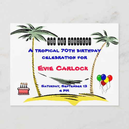 Tropical Birthday party invitation