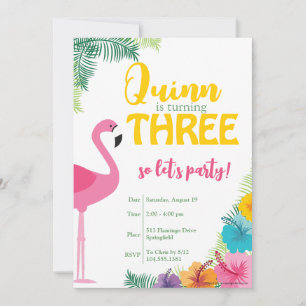 Tropical Birthday Party Invite, Luau Invitation