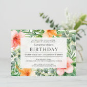 Tropical Birthday Pool Party and Luau Invitation (Standing Front)