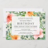 Tropical Birthday Pool Party and Luau Invitation (Front)