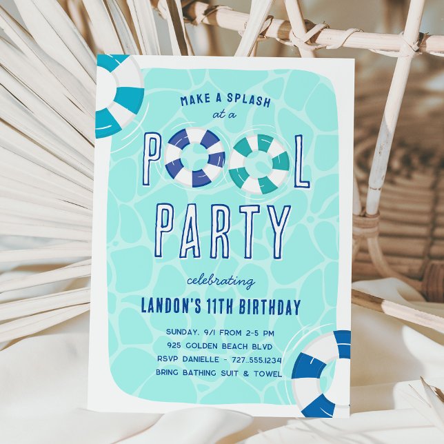 Tropical Birthday Pool Party Invitation (Creator Uploaded)