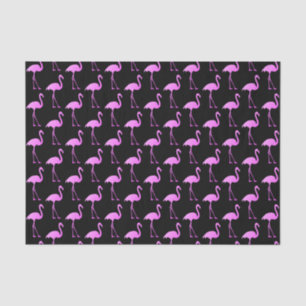 Tropical black and pink flamingo pattern tissue paper