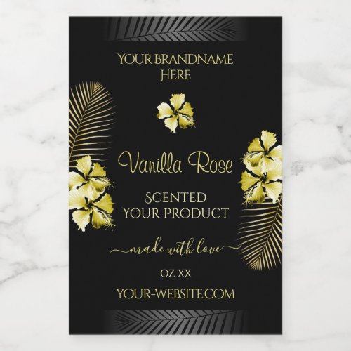 Tropical Black Gold Product Label Hawaiian Flowers
