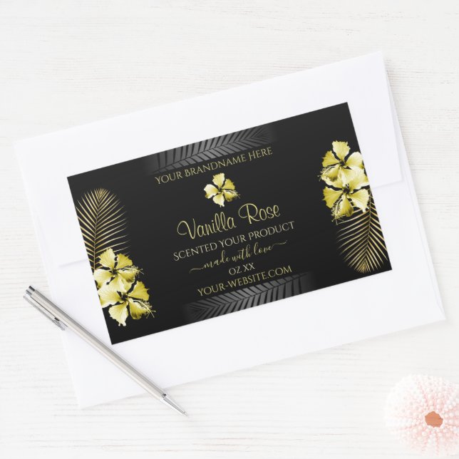 Tropical Black Gold Product Label Hawaiian Flowers (Envelope)