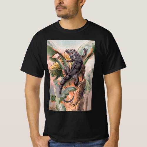 Tropical Black Iguana Vintage Wild Reptile Animal T_Shirt