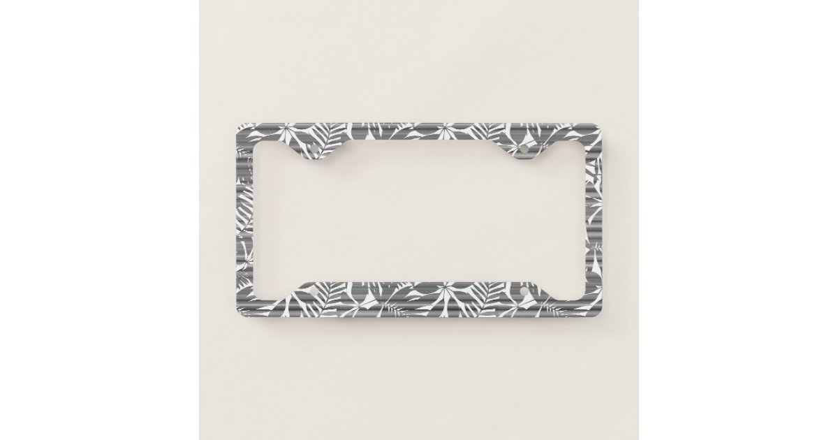 Tropical black stripes license plate frame | Zazzle