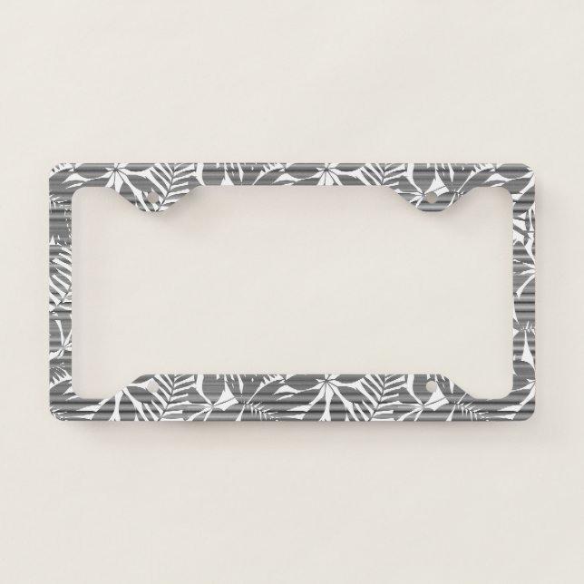 Tropical black stripes license plate frame (Front)