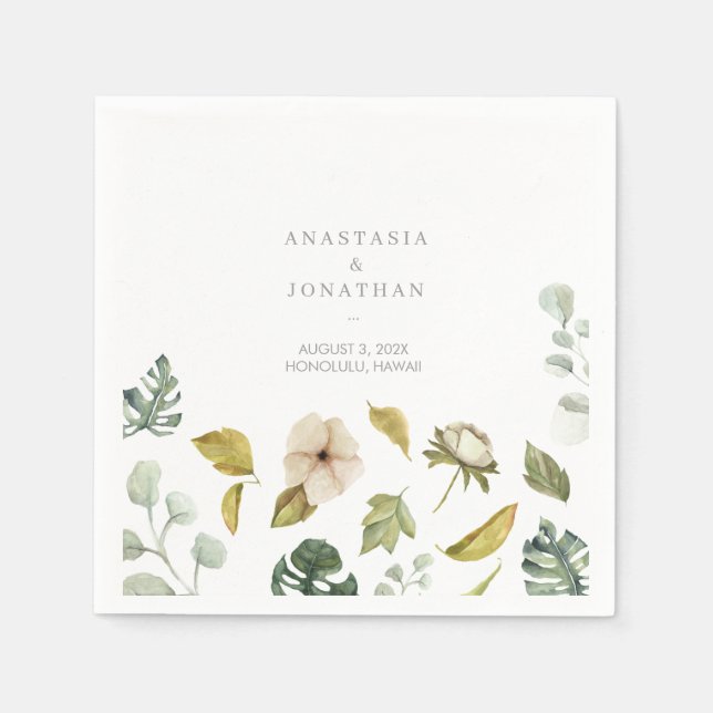 Tropical Blend Watercolor Napkins (Front)