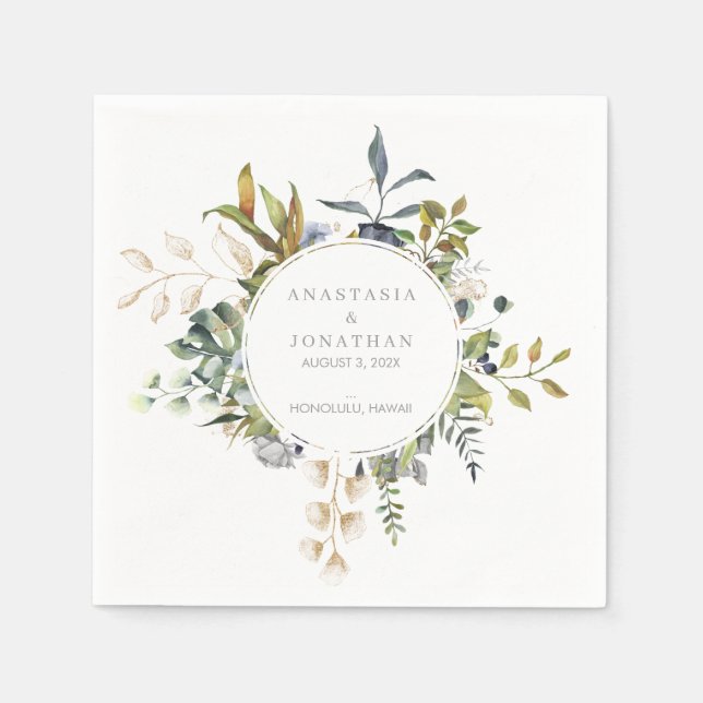 Tropical Blend Watercolor Napkins (Front)