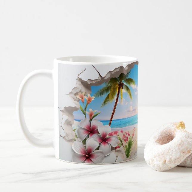 Tropical Bliss 3D Coffee Mug (With Donut)