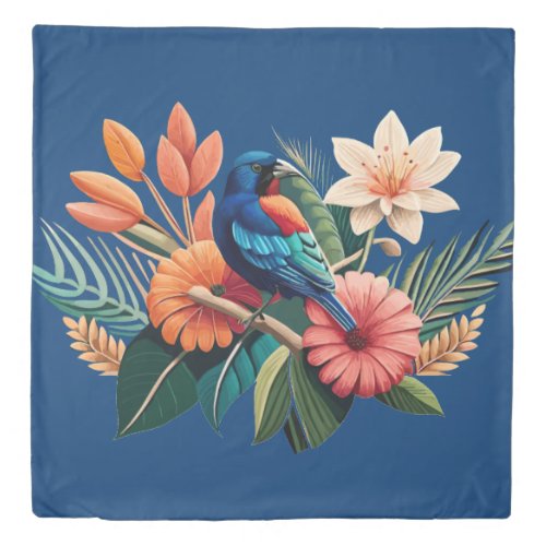 Tropical Bliss A Vibrant Fusion of Flora Duvet Cover