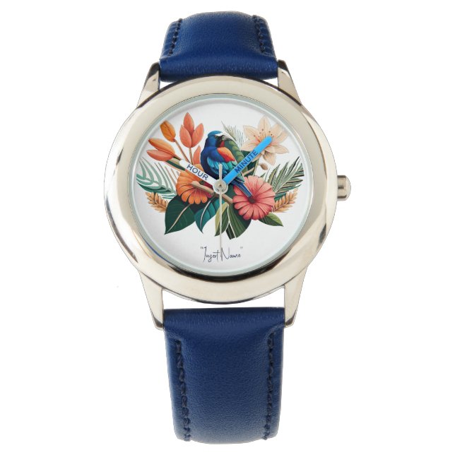Tropical Bliss: A Vibrant Fusion of Flora Watch (Front)